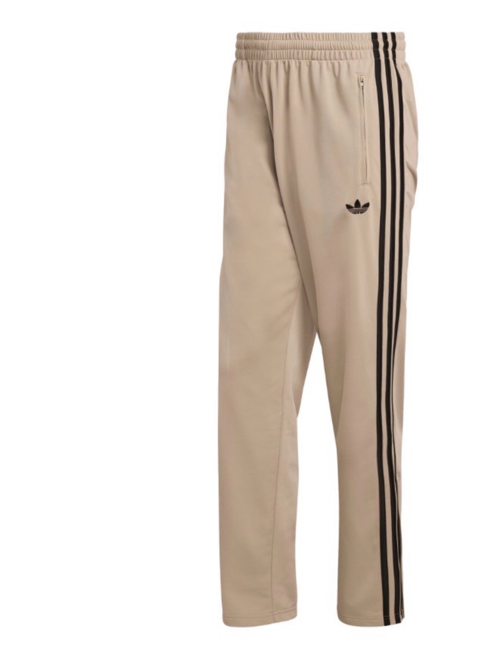 adidas Beige Track Pants with Black 3-Stripes